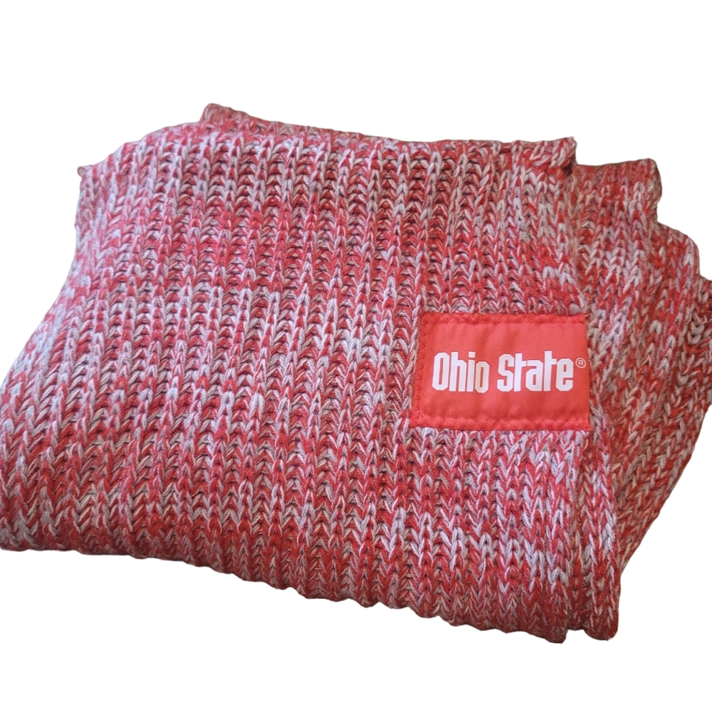 Ohio State Buckeyes NCAA Red Chunky Knit Infinity Scarf College Football Big Ten